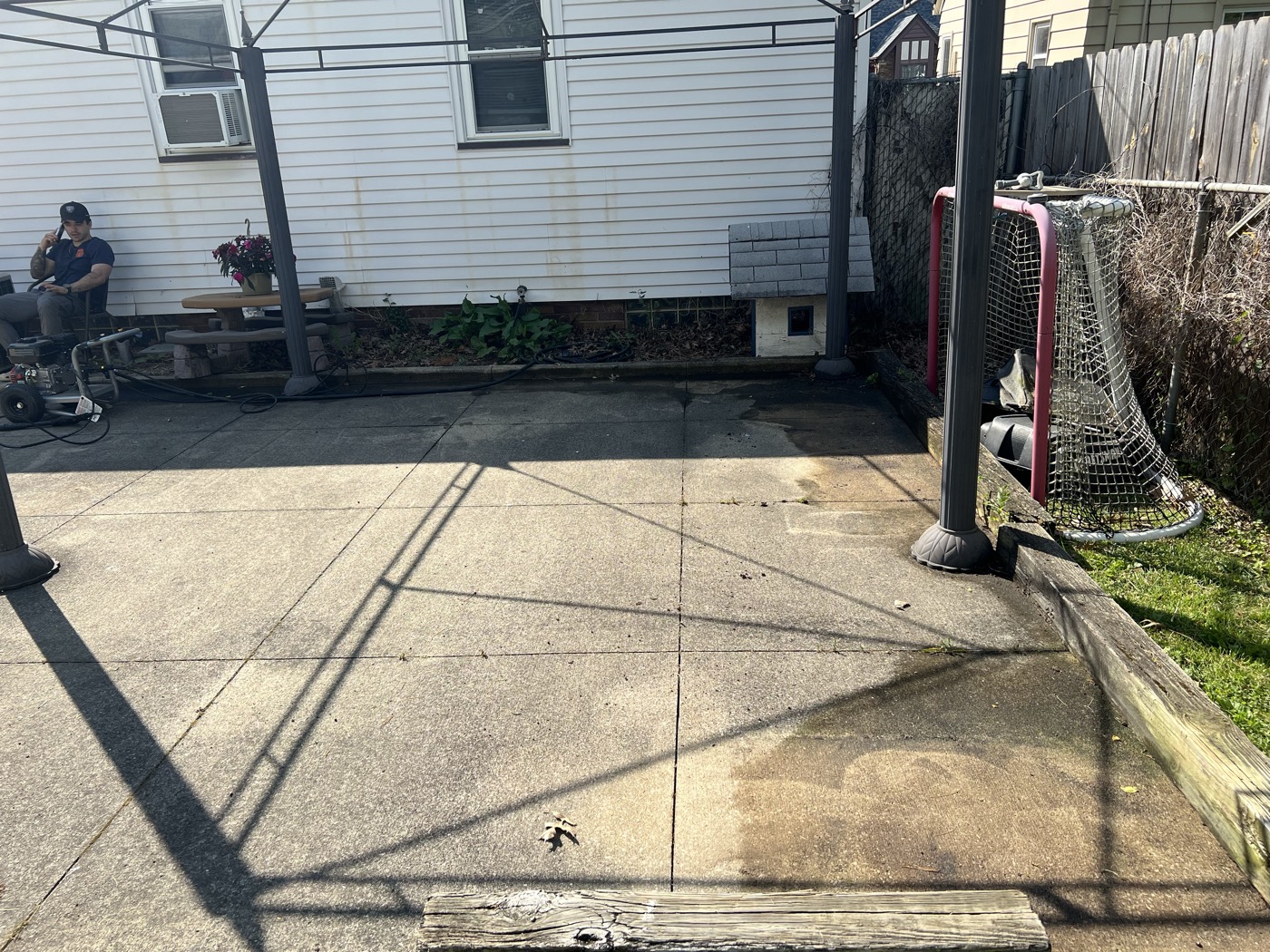Home exterior pressure washing — before